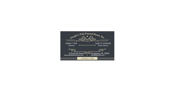 Joseph J Pula Funeral Home Obituaries & Services In Stroudsburg, Pa