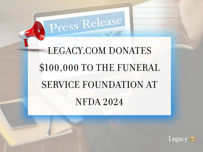 Legacy.com Donates $100,000 to the Funeral Service Foundation at NFDA 2024